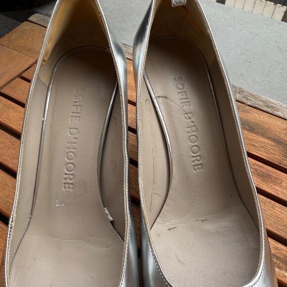 Sofie DHoore Womens Silver Block Heel Pumps Size 36/5.5 US - Picture 5 of 12